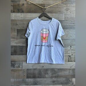 Mama Needs Caffeine Graphic T-Shirt XXL Hybrid Apparel Gray Cotton/Polyester